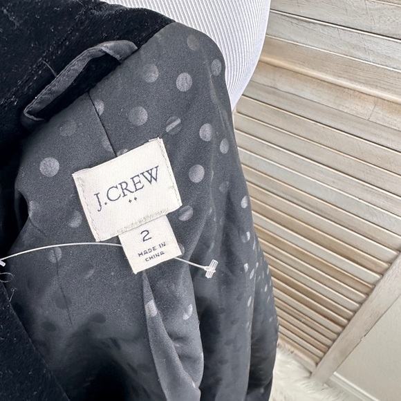 J Crew NWOT Vivenne Black Velvet Blazer Fitted Tailored Jacket Size 2 Classic - Picture 10 of 10